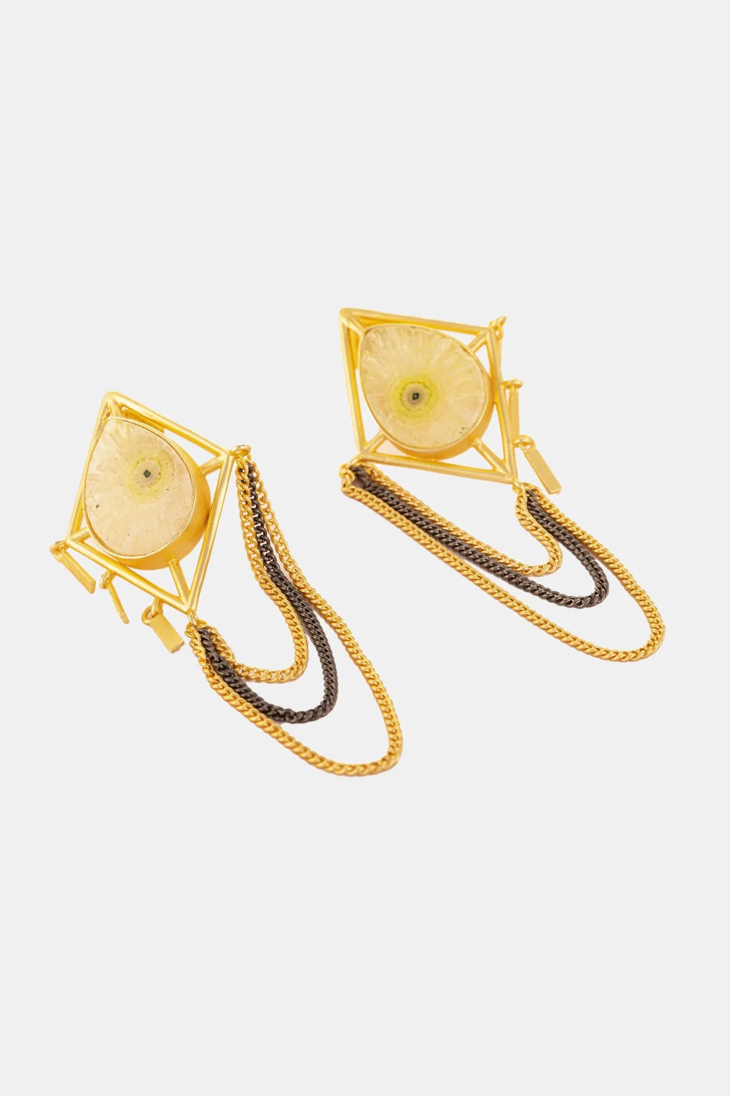 Agate Stone Kite Shape Earring