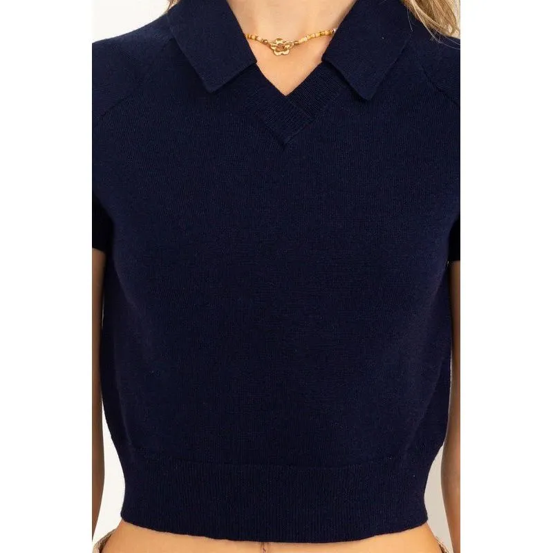 Collared Crop Tee