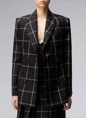 Embellished Check Blazer