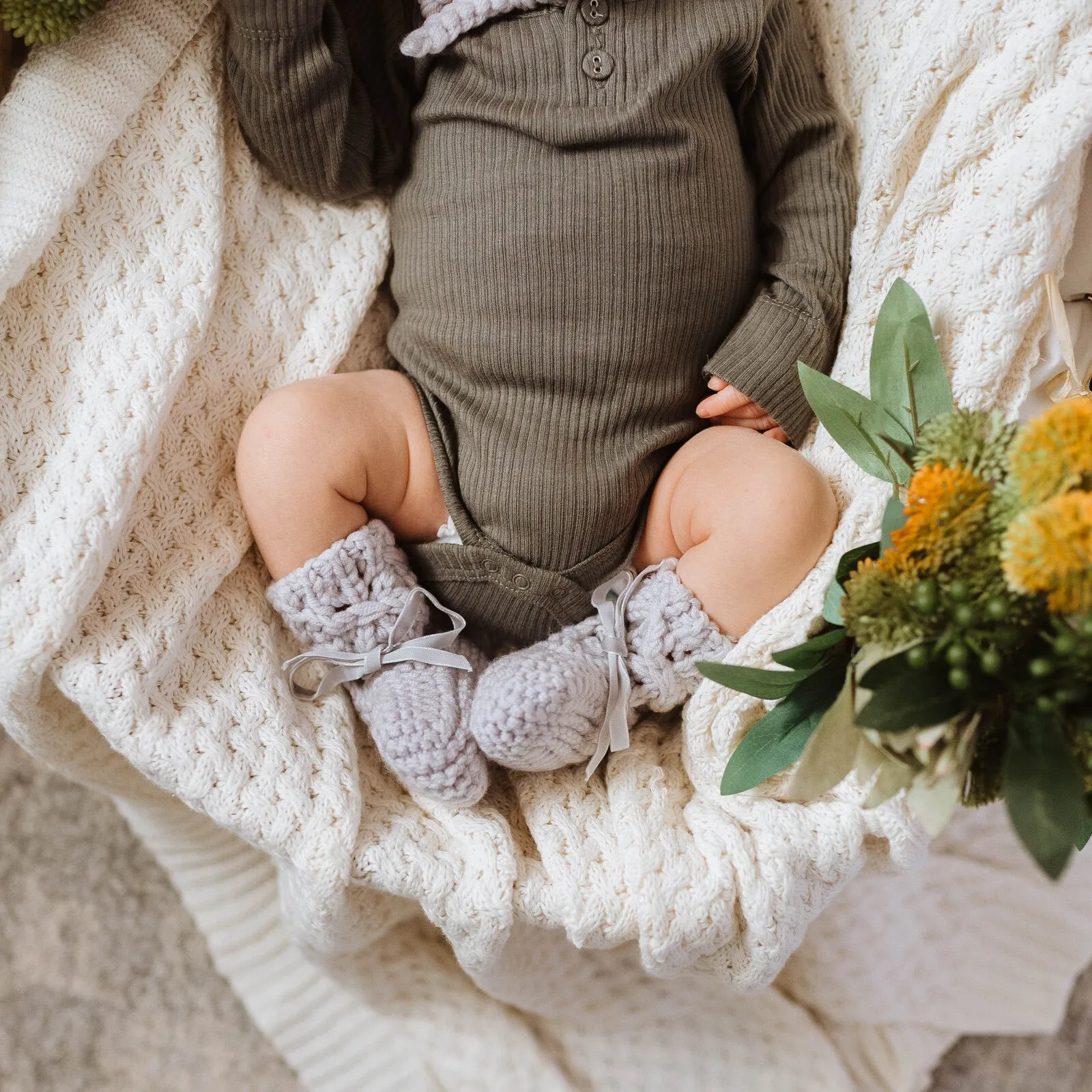 Merino Wool Bonnet & Booties