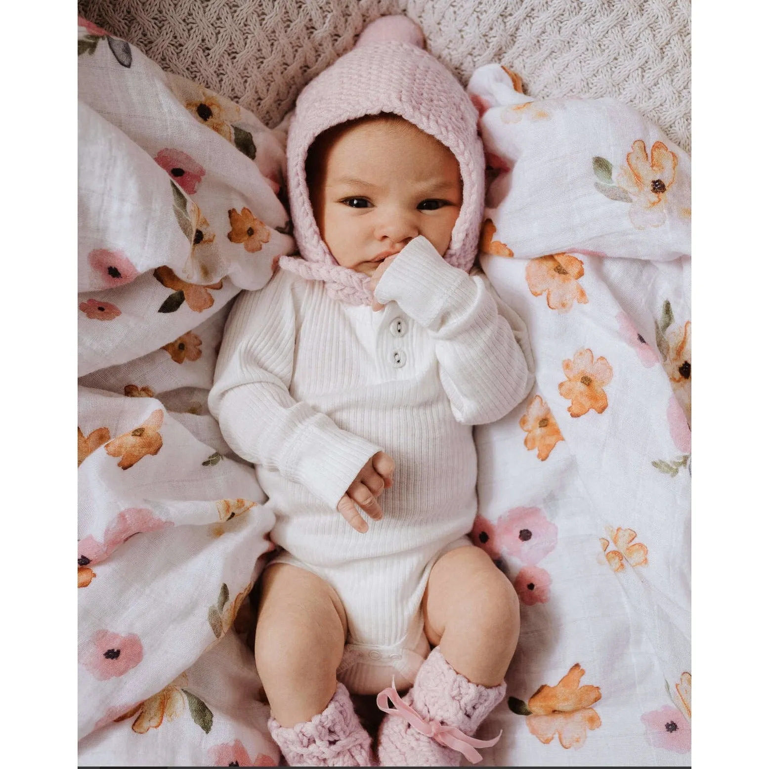 Merino Wool Bonnet & Booties